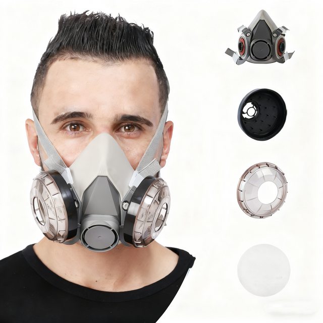 Masque anti-poussi&egrave;re avec lunettes antibu&eacute;e int&eacute;gr&eacute;es