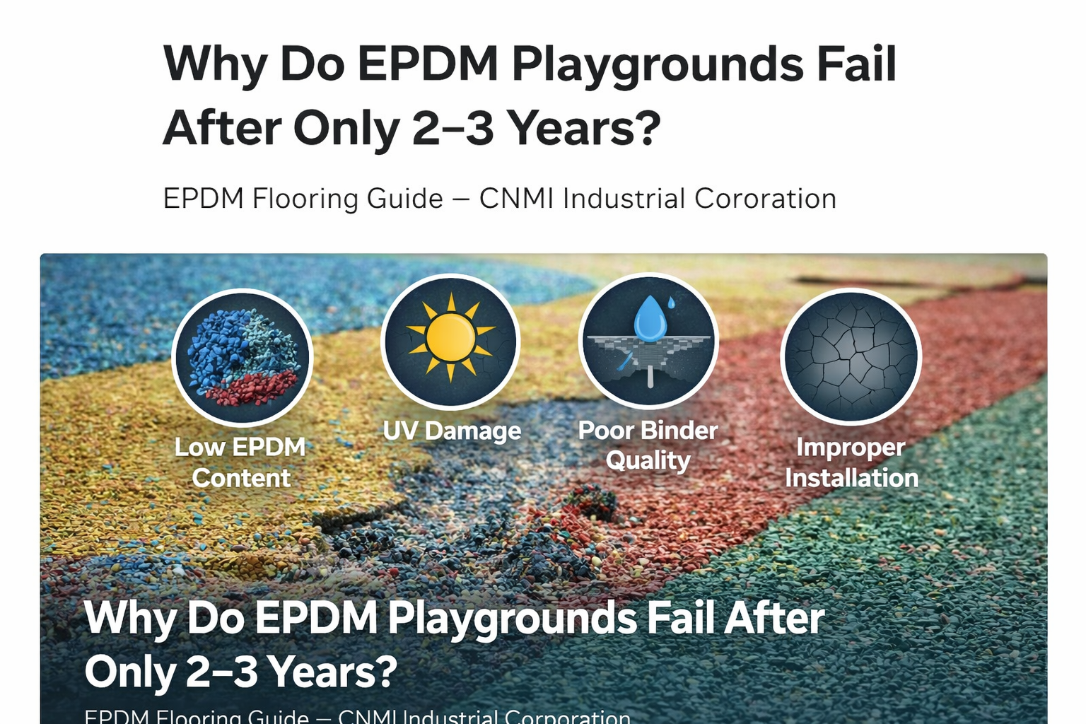 Pourquoi certains terrains de jeux EPDM &eacute;chouent-ils apr&egrave;s seulement 2 &agrave; 3 ans ?