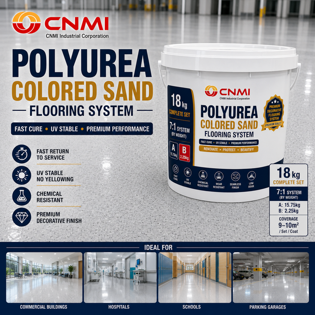 Kit de pisos de arena coloreada con poliurea 7:1, curado r&aacute;pido, resistente a los rayos UV | CNMI