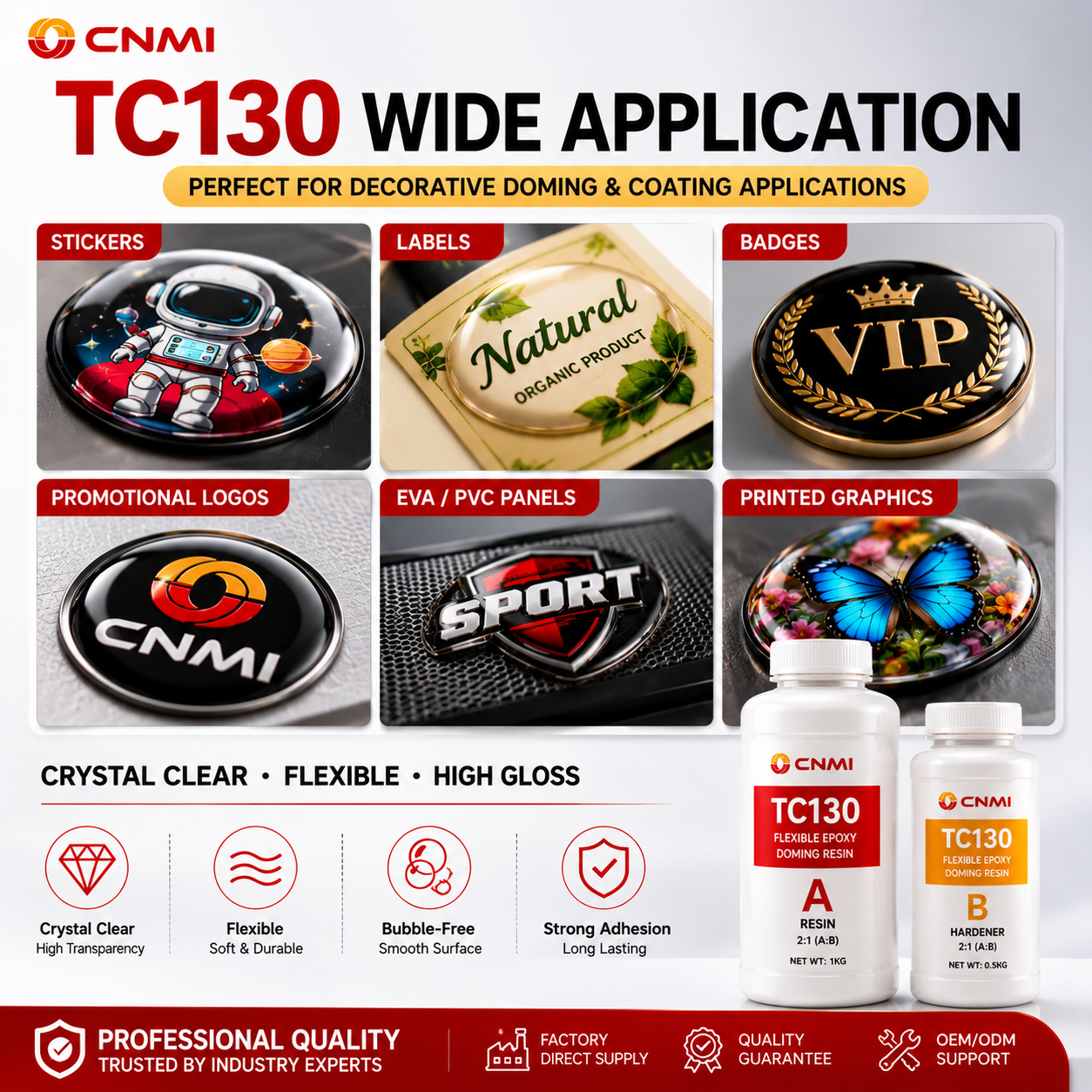 TC130 2:1 Resina epoxi flexible transparente como el cristal|CNMI