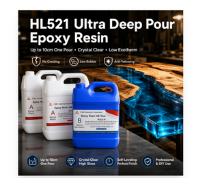 HL521 Resina epossidica per colata profonda Rapporto 2:1 Resina da colata trasparente per tavoli e mobili fluviali